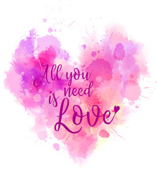 Heart shaped typography background