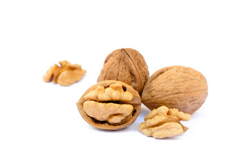 walnuts in shell isolated on white background