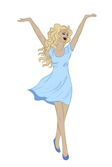 Naklejka premium sketch of happy woman