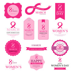 Happy International Women's Day on March 8th design background. EPS10 vector.