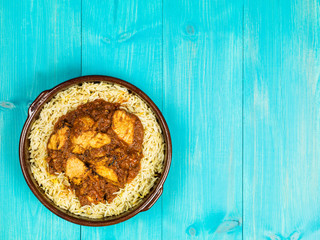 Chicken Balti Curry and Pilau Rice