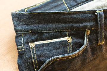 watch pocket of broken twill selvedge japan denim jeans