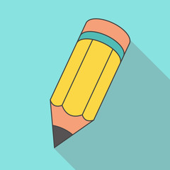 Pencil. Flat design icon