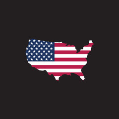     USA concept represented by map and flag icon. isolated and flat illustration
