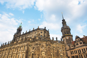 Catholic Court Church (Katholische Hofkirche) in the center of old town in Dresden, Germany, Europe