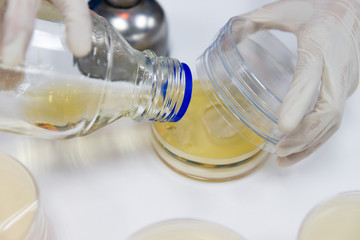 The Pour Plate method where in the sample is suspended in a petri dish