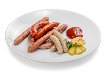 set of different sausages