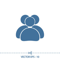people icon, vector illustration. Flat design style