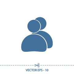 people icon, vector illustration. Flat design style