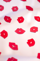 Fototapeta na wymiar Red lips lipstick abstract