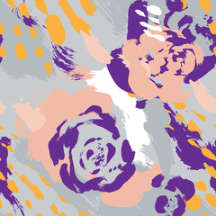 Abstract floral seamless pattern. Vector illustration.