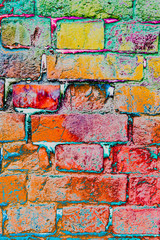 Old brick wall texture background. Colored style.