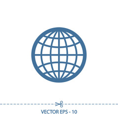Globe Icon vector illustration. Flat design style