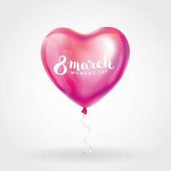 Heart pink balloon 8 march