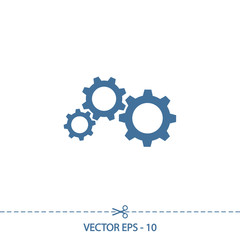 gears icon, vector illustration. Flat design style 