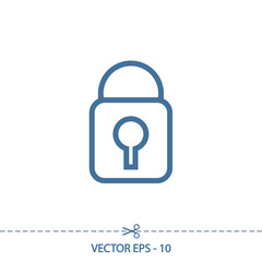 lock  icon, vector illustration. Flat design style