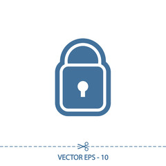 lock  icon, vector illustration. Flat design style