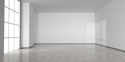 Empty office space. 3d illustration