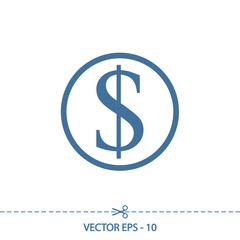 Money icon, vector illustration. Flat design style