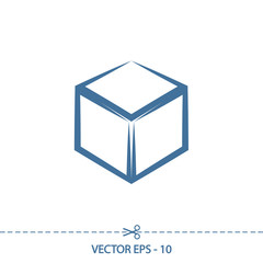 3d cube logo design icon, vector illustration. Flat design style
