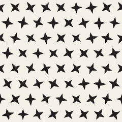 Stylish Doodle Scattered Shapes. Vector Seamless Black And White Freehand Pattern