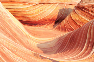Obraz premium The Wave, Unique sandstone formations on the border of Arizona and Utah in the United States.