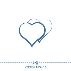 Heart Icon, vector illustration. Flat design style