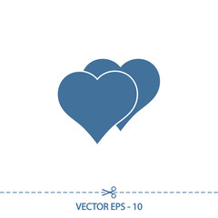 Heart Icon, vector illustration. Flat design style
