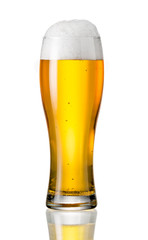 Glass of beer isolated on a white background
