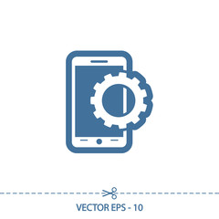 setting parameters, mobile smartphone icon, vector illustration. Flat design style