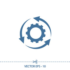setting parameters, circular arrows  icon, vector illustration. Flat design style
