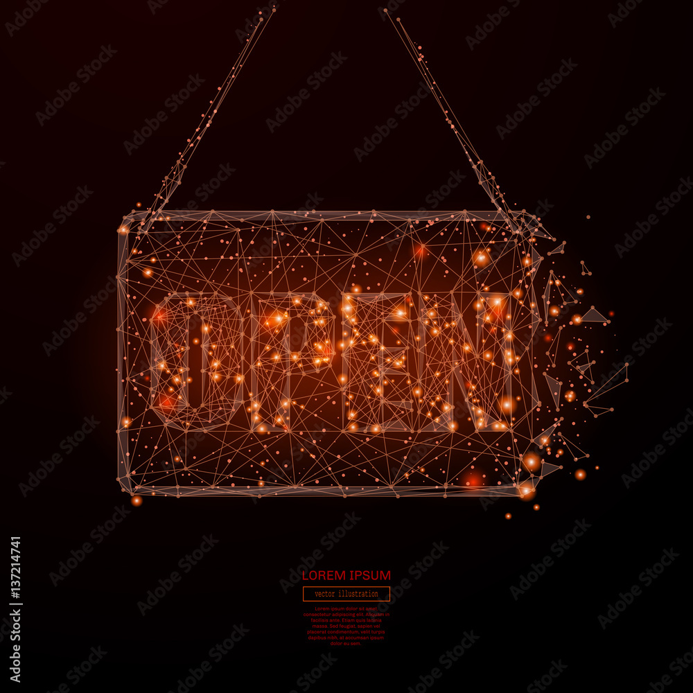 Aufkleber abstract mash line and point open on background with an inscription. starry sky or space, consisting