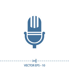 Microphone icon, vector illustration. Flat design style