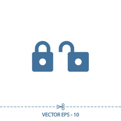 lock icon, vector illustration. Flat design style