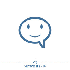 smile talking bubble  icon, vector illustration. Flat design style