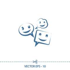 smile talking bubble  icon, vector illustration. Flat design style