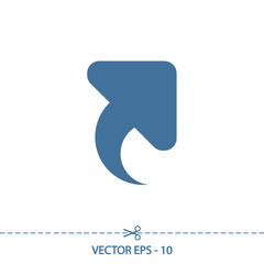 up arrow icon, vector illustration. Flat design style