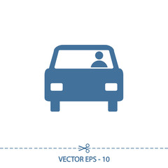 Car icon, vector illustration. Flat design style