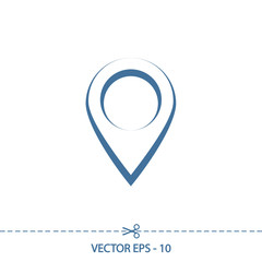 Map pointer flat icon, vector illustration. Flat design style