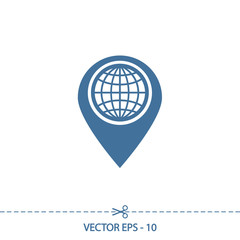 Map pointer flat icon, vector illustration. Flat design style 