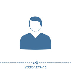 man icon, vector illustration. Flat design style