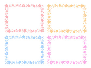桜フレームのイラストセット