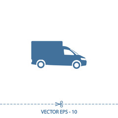 Truck icon, vector illustration. Flat design style
