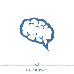 brain icon, vector illustration. Flat design style