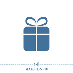gift  icon, vector illustration. Flat design style 