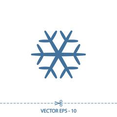 Snowflake icon, vector illustration. Flat design style