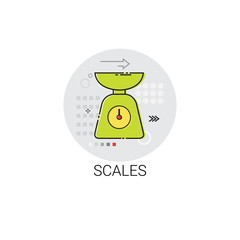 Scales Cooking Utensils Kitchen Equipment Appliances Icon Vector Illustration