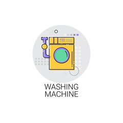 Washing Machine Household Equipment Icon Vector Illustration
