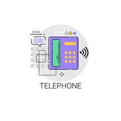 Home Telephone Line House Equipment Icon Vector