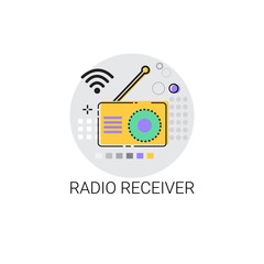 Radio Receiver Telecommunications Device Icon Vector Illustration